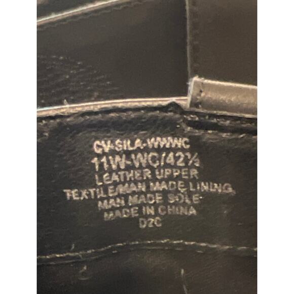 NWOB Crown Vintage Womens Sila Leather Cowboy Boots Blocked Heels Size 11W Black - Picture 8 of 9